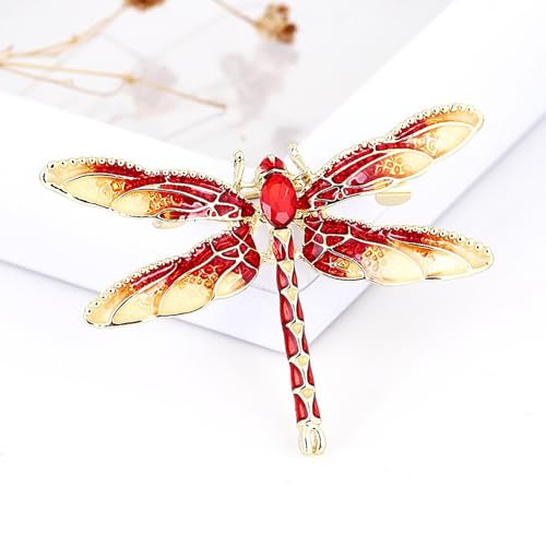 Image of 4 PCS Multicolor Rhinestone Crystal Dragonfly Brooch Pin Lapel Pin for Women (4 colors)