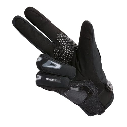Image of Suomy Protective Motorcycle Gloves Men Women | Windproof Full Finger | Hard Shell Knuckle Guard Touchscreen | Anti-Slip Breathable Riding Gloves for Motorbike Racing Cycling Sports (XL)