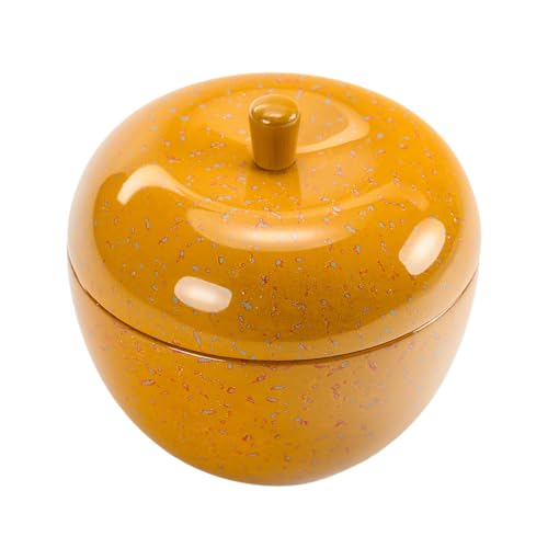 津軽塗 りんご型小物入れ [りんごボンボン] 黄 小林漆器