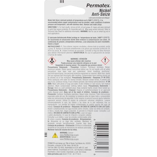 Permatex 77134 Nickel Anti-Seize Lubricant, .5 oz Tube