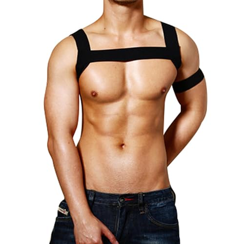 Men's Harness Belt Costume Elastic Nylon Body Chest Harness Belt for Men, Shoulder Sexy Punk Body Harness, Adjustable Buckle Clothes Outfits, Nightclub Cosplay Clubwear2