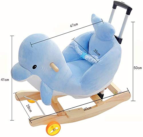 ZHANGYUEFEIFZ Schaukelpferd Plüsch Schaukeltier Pferd Rocking Pferd Kinder Delphin Stuhl Baby Trojan Spielzeug Geschenk… – Bild 6