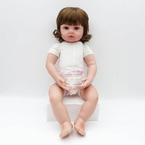 Reborn Baby Puppen Handgemachte Lebensechte Realistische Silikon Vinyl Niedlichen Baby Puppe Weiche Simulation 24 Zoll 61 Cm Augen Offen Kinder Lieblings Geschenk – Bild 5