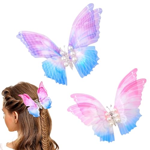 2 Piezas Mariposa Pinzas Pelo Bebe Niñas Mujer, Horquillas Pelo Infantiles Accesorios Pelo, Clips de Pelo Adornos para el Pelo Niña para Fiesta Boda