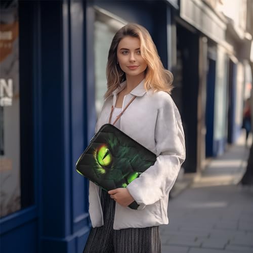 Funda para Laptop 13-14 Pulgadas con Ojos de Gato Verde miniatura 7