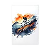 NKALFGH Juego de impresión de motociclista de montaña, póster artístico para pared, pinturas de 60 x 90 cm