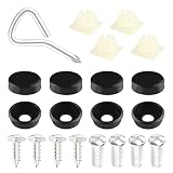 Anti Theft License Plate Screws Kit-with Amper Proof Screws,Nylon Insert and Matte Caps Covers,Rust