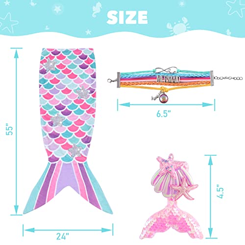 image for WERNNSAI Mermaid Tail Blanket - Wearable Mermaid Soft Blanket with Gli