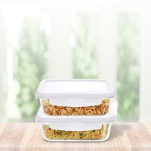 Image of Cutting EDGE 1040ml Rectangular Borosilicate Glass Food Container(Set of 2)