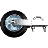 Gdfnmogo Plutras - Rueda de soporte de puerta para columpio de metal, rueda de goma de 6 pulgadas con montaje de perno en U, se adapta a marcos de tubo redondos de 1-5/8 a 2 pulgadas, 500 libras
