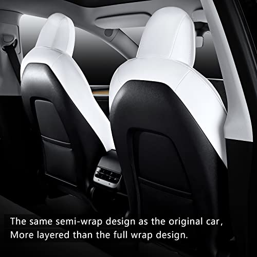 Maysoo White Car Seat Covers For Tesla Model 3 2023 2022-2017 Car Interior Cover(White-Organosilicon(Full Set)) #TOP5