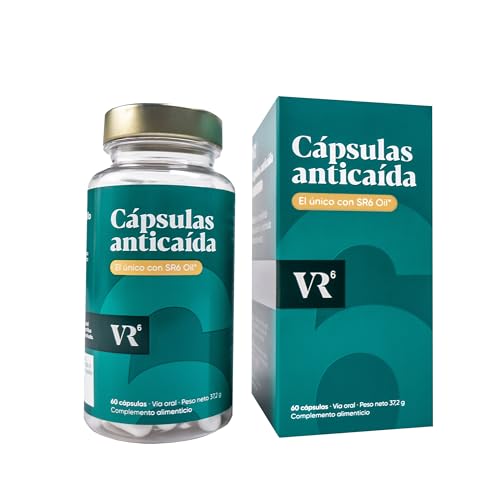 VR6 Hair Cápsulas Anticaída Cabello Mujer y Hombre – 60 Uds | Con Biotina, Zinc, Vitaminas B5,...