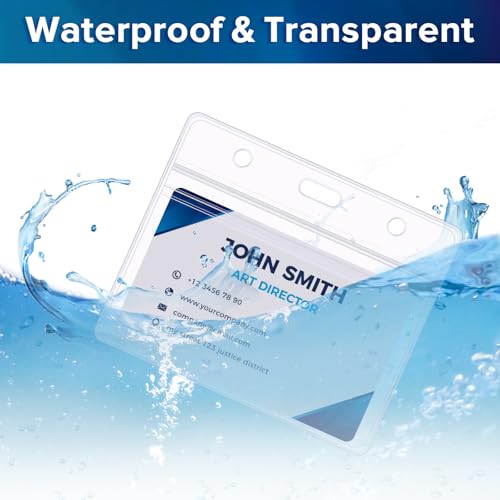 Porte-badges horizontaux anti-déchirure et étanches en plastique transparent