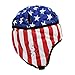 Rugby Helmet Flag Football Padded Headgear Adjustable Soft Shell Headguard Head Protection Soccer Scrum Cap for Kids Youth (American Flag)