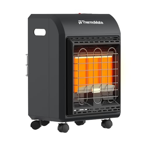 ThermoMate PHF18B Outdoor Propane Heater 18000 BTU With ODS & Tip-over Protection, LP Gas Heater for Patio, Garage, Camping, Shop - Heating Up to 450 Sq. Ft, Gas Regulator & Hose Included