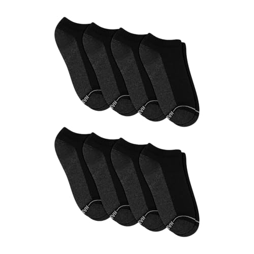 Image of Hanes Men's Max Cushion Low Cut Socks, 6, 8, and 12 Pair Pack, White and Black