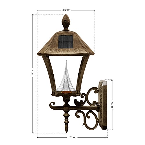 Gama Sonic GS-106FPW-WB Baytown Lamp Outdoor Solar Light, Pole Pier & Wall Mount Kits, Weathered Bronze - Thumbnail 7