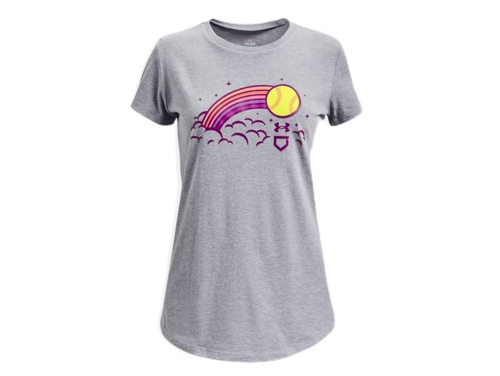 Under Armour Rainbow Softball Girls Short Sleeve T-Shirt YS
