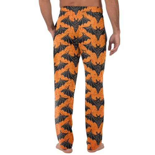 Men's Halloween Pants Funny Graphic Loose Fit Lounge Comfy Loungewear Cute Matching Soft Unisex bat Cartoon Trousers3