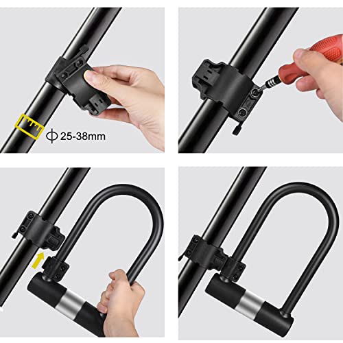 Keabys Large Bike U Lock, U Shape Bicycle U Lock For Motorcycle Wheel,16Mm Bike Locks Heavy Duty Anti Theft For Bike Tire Lock With Keys (Large Bike Lock With 6Ft Cables) #TOP7