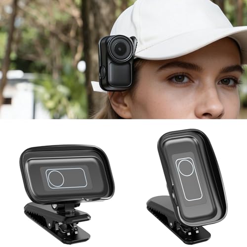 AMAZEAR Backpack Clip Mount for DJI Osmo Nano/Xtra Atto Accessories Upgraded Adjustable Hat Cap Holder with Strong Grip Quick Magnetic Connection Lightweight for Vlogging Travel Black