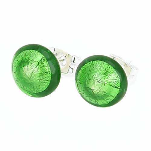 Boucles D'oreilles Murano Twist Vert - Verre De Murano Authentique, Doré à L'or Jaune