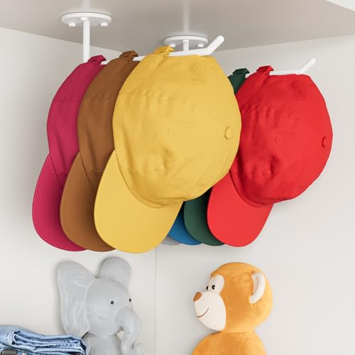 Lumigens Organizador de chapéus para bonés de beisebol, suporte de chapéu para parede/ganchos para p