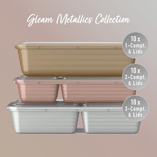 Image of Bentgo Prep Meal Prep Kit, 1, 2 & 3-Compartment Containers, 60 Piece Set
