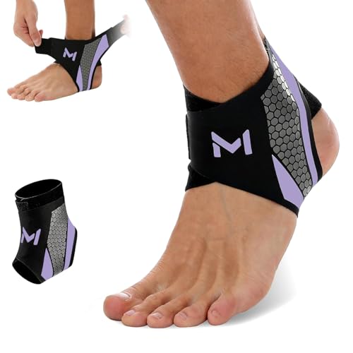 Ankle Brace for Men & Women Adjustable Lace up Ankles Sock Ankle Brace Compression Support Stabilizer Lace-Up Basketball Sprain Recovery for Men Women Orthopedic Compression Sleeve (Purple-1pc)