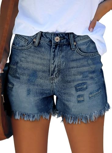 Image of CHICZONE Womens Mid-High Waisted Stretchy Denim Jean Shorts