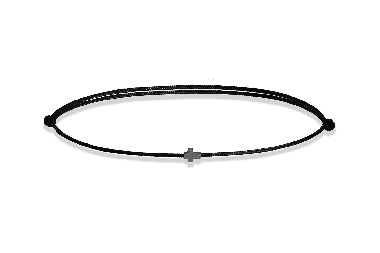 GenericHoliday Christmas New Year gift: Black String Cross Bracelet - Minimalist Design Jewelry for Protection, Blessings, Good Luck, Faith, Healing & Divine Support. Healing Bracelet, Cross Bracelet.