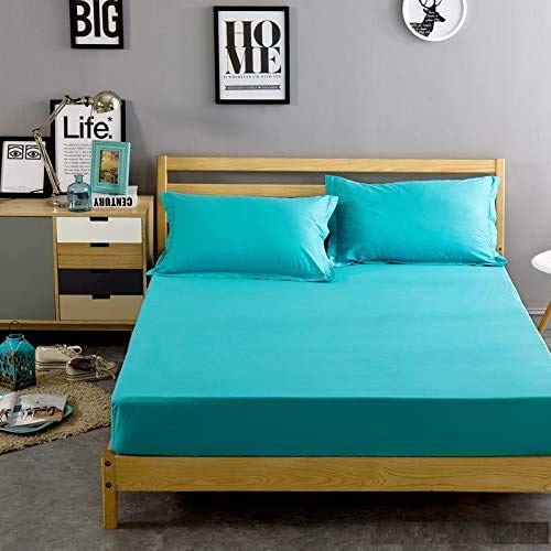 Jerry Collection Queen Size ( 1-PC ) Fitted/Bottom Sheet Luxurious Soft 500-TC Egyptian Cotton Fitted Sheet Queen (60x80) Fits 24-26 Inches Pockets Depth (Solid, Turquoise)