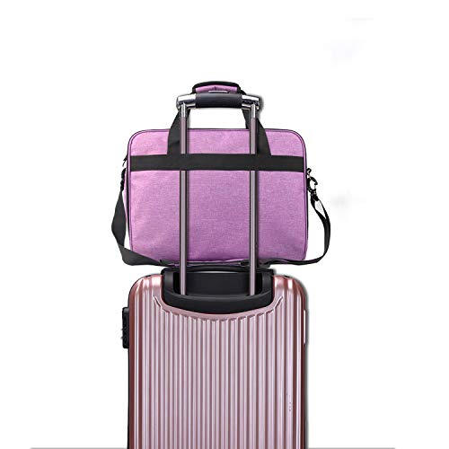 VOSDANS Travel Sewing Machine Bag with Cover, Travel Carrying Case with Removable Bottom Padding Pad for Most Most Standard Sewing Machine, Purple (Bag and Cover Only)