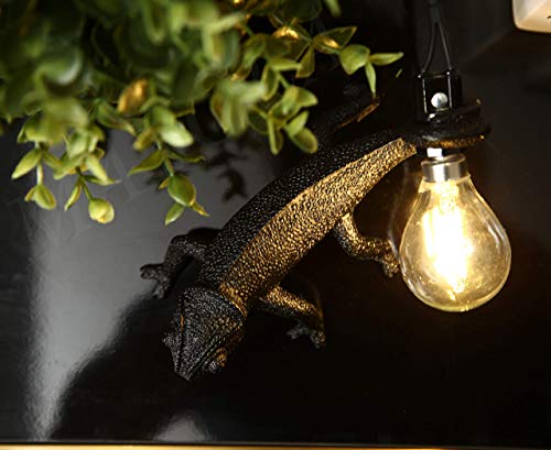 Image of MAYOLA Modern Chameleon Table Lamp,Desk lamp,Night Light,Wall Lamp, Resin Chameleon Lighting Fixture for Living Room, Bedroom, Office,Kids(Table Lamp, B-Black)