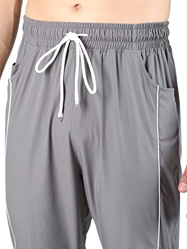 Image of CHKOKKO Men's Regular Fit Mid Rise Solid Sports Running Gym Track Pant Lower With Pocket