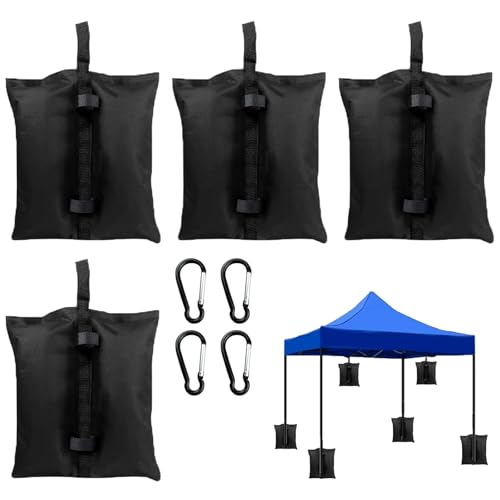 AFYRIANT Pack of 4 Weights for Gazebo with Velcro Fastening Sandbags Durable Sandsäcke 37*35 cm 600D Oxford Fabric Weight for Gazebo Garden Beach Tent Eine einzelne Einheit fasst 13Kg Sand(ohne Sand)