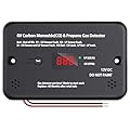 RV Carbon Monoxide & Propane Gas Alarm, Dual CO/LP Detector with Separate LCD Indicator Lights and Digital Display, 12V DC for RVs, Travel Trailer, Camper, Black