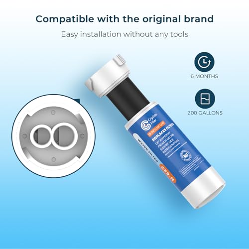 Image of Crystala Filters Water Filter Compatible with XWFE (Built-in CHIP), Replacement for GE XWFE, XWF Refrigerator Water Filter Pack of 2