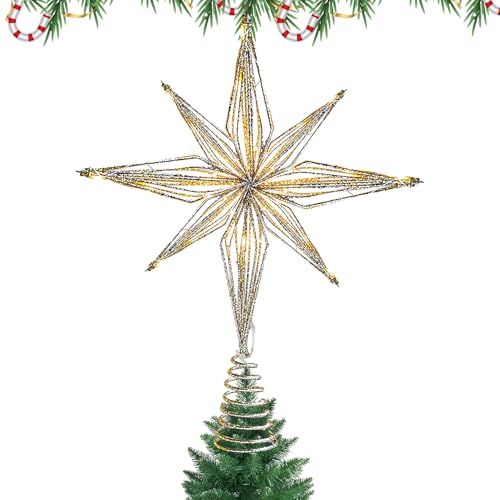 Patifirst Christbaumspitze Beleuchtet, Mit 20 LED Lichtern, Festliche...