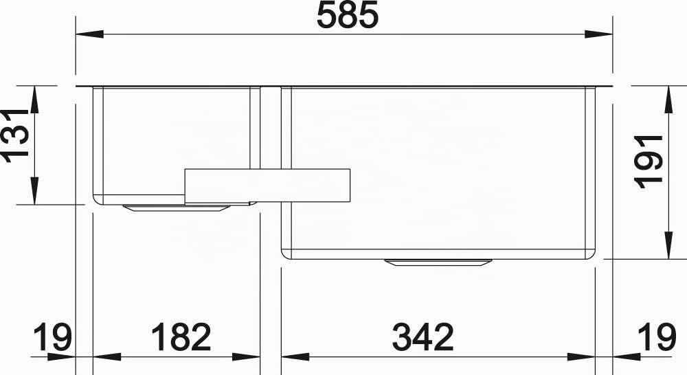 Blanco 521609 | Évier de cuisine en acier inoxydable CLARON 340/180-U | Couleur/Finition : acier inoxydable