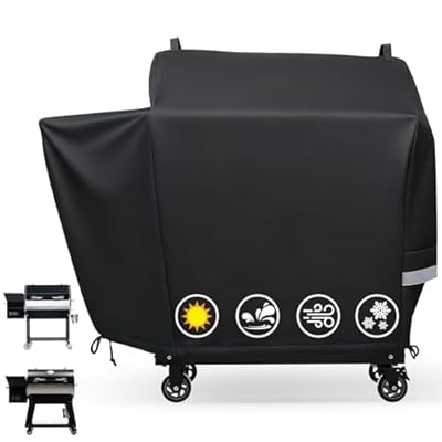 Utheer Grill Cover for Rec Tec RT-590, Recteq Deck Boss 590 Wood Pellet Grill - Upgraded Full-Length Heavy Duty Waterproof Anti-UV Cover with Elastic Drawstring for Recteq RT-590 Grill Accessories