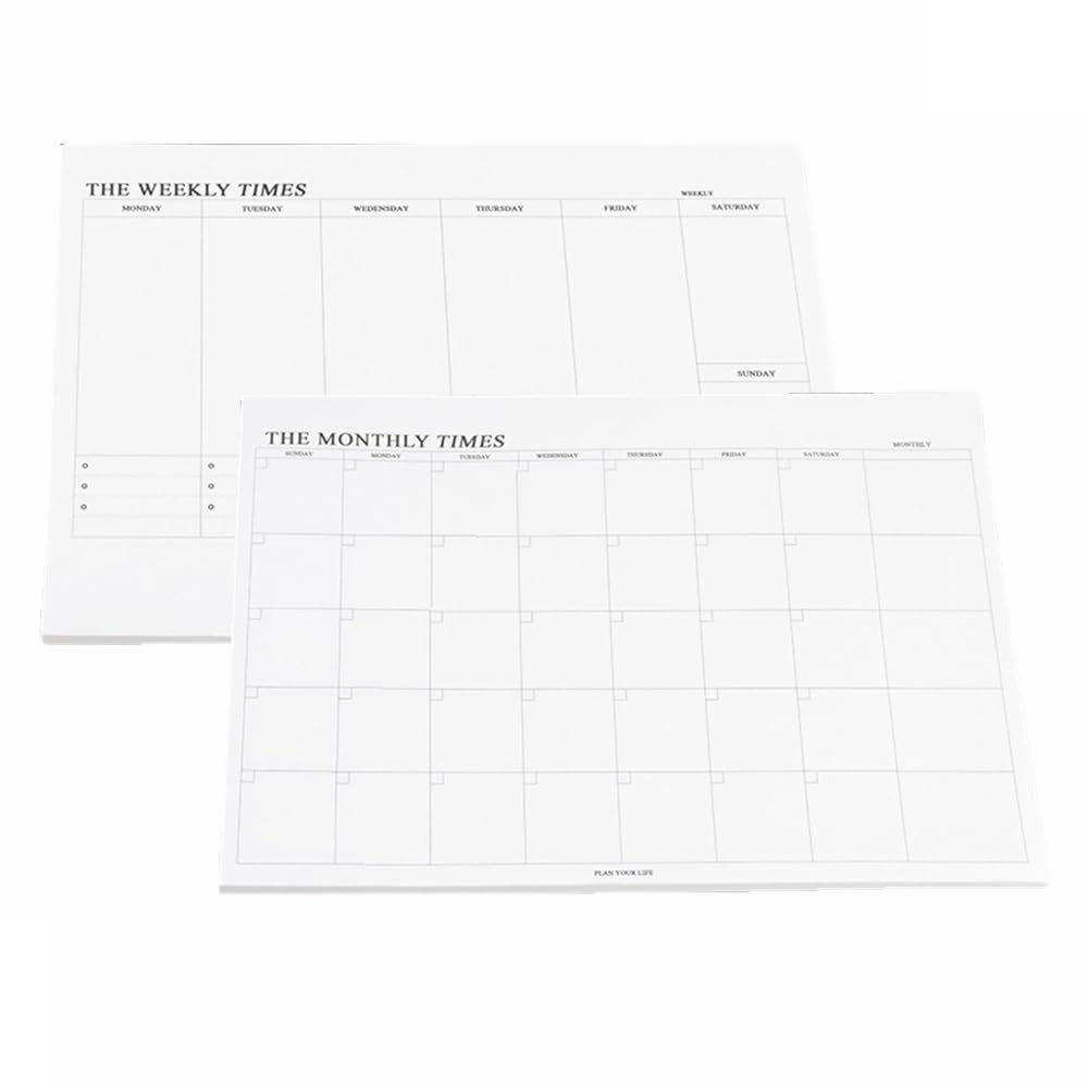 60 Sheets Tear Off Undated Weekly Planner B5 Memo Pad Monthly & Weekly To Do List Notepad B5 Tear Away Design (weekly+ monthly)