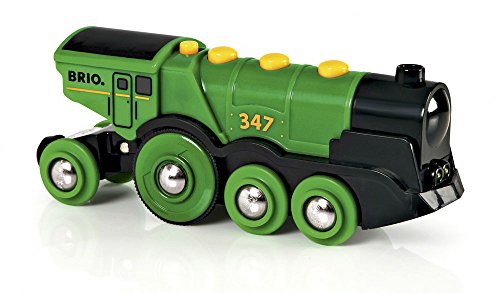 BRIO World 33593 Grüner Gustav elektrische Lok - Batterie-Lokomotive mit Licht...