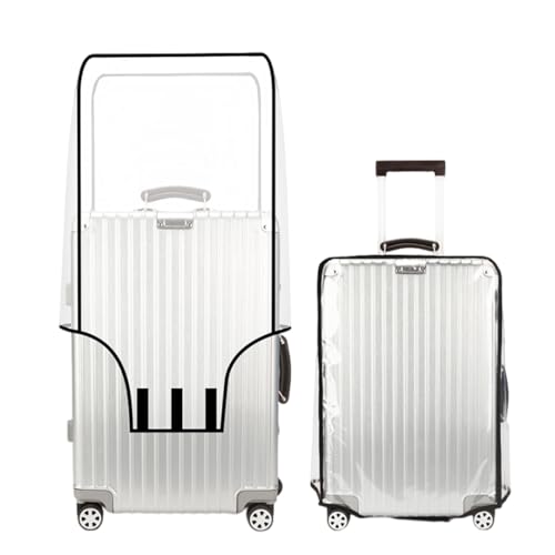 SHANPIN Clear Luggage Cover, Transparent Suitcase Protector for 24 Inch Luggage, Water Resistant, Durable PVC, Fits Medium Suitcases