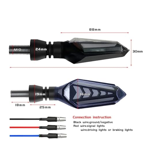 Indicateurs clignotants LED moto étanches à forte luminosité orange - 3