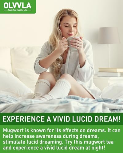 Image of Olvvla - Premium Mugwort Tea - 2g X 60 Count - 100% Pure Natural Mugwort Tea Bag - Caffeine-free - Mugwort Herb Dried - Rich in Antioxidants & Support Digestion