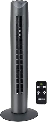 Bastilipo – Ventilateur tour avec télécommande, puissance 50 W – 3 vitesses, Sagres, Noir