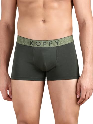Image of KOFFY Men's Cotton Lycra Mini Trunks with 4-Way Stretch | Wrinkle-Resistant | Ultra-Soft Elastic I 2X Absorbent