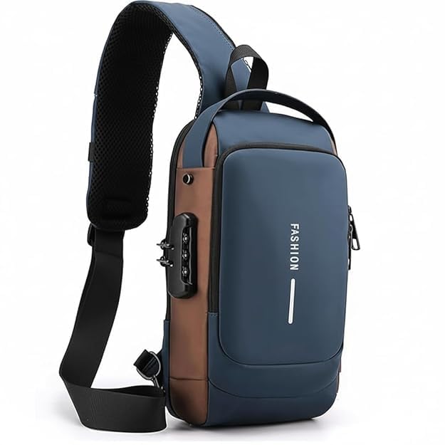 nestory Sling Bag For Man Women Waterproof Slim Unisex Crossbody Sling Bag with USB Charging Port Chest Backpack Men's Shoulder Bag,Travel (Blue)-picture-48