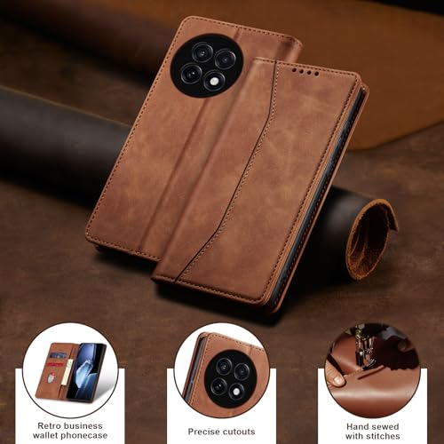 Image of Jasonyu Flip Wallet Case for OnePlus 13R,Brown
